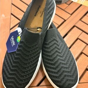 Sonoma Black Textured Women’s Slip-On Loafers